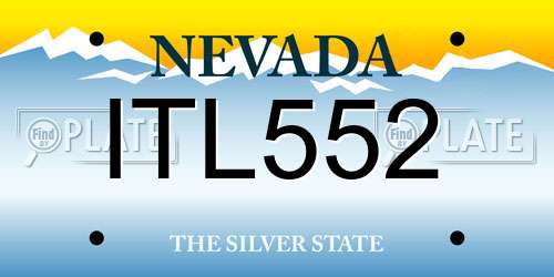 ITL552 Nevada License Plate