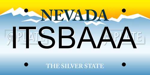ITSBAAA Nevada License Plate