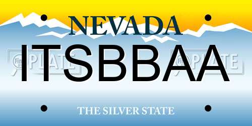 ITSBBAA Nevada License Plate