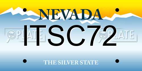 ITSC72 Nevada License Plate