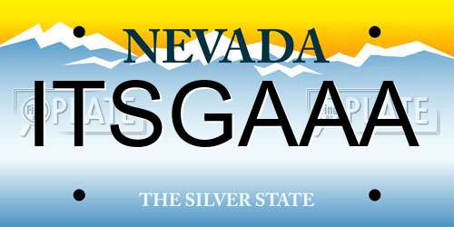 ITSGAAA Nevada License Plate