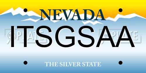 ITSGSAA Nevada License Plate