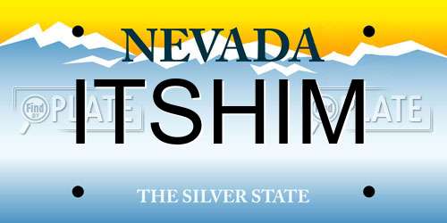 ITSHIM Nevada License Plate