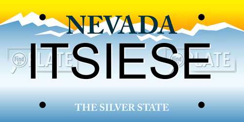 ITSIESE Nevada License Plate