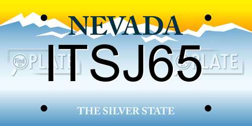 ITSJ65 Nevada License Plate