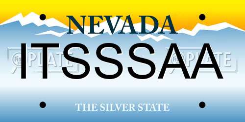 ITSSSAA Nevada License Plate