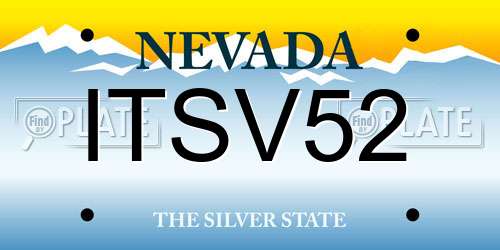 ITSV52 Nevada License Plate