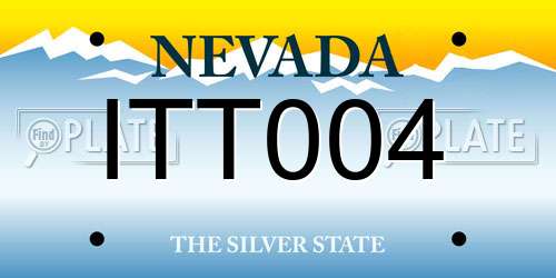 ITT004 Nevada License Plate