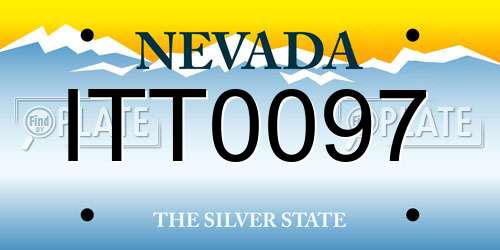 ITT0097 Nevada License Plate