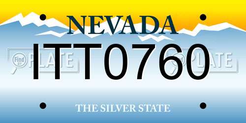 ITT0760 Nevada License Plate