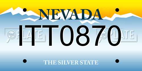ITT0870 Nevada License Plate