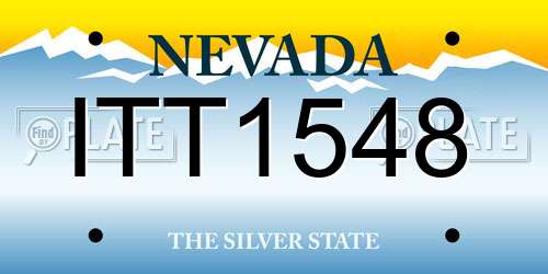 ITT1548 Nevada License Plate