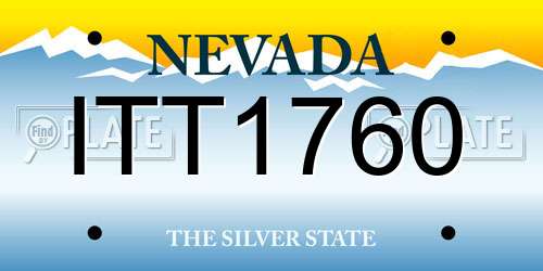 ITT1760 Nevada License Plate