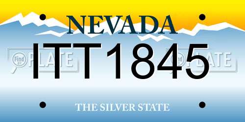 ITT1845 Nevada License Plate