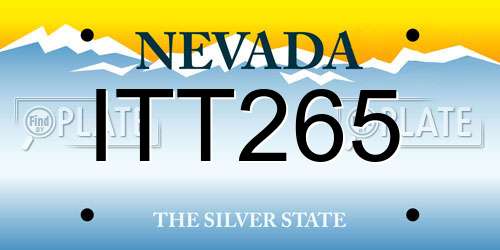 ITT265 Nevada License Plate