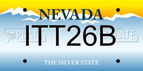 ITT26B Nevada License Plate