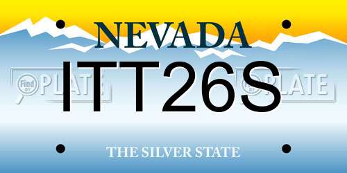 ITT26S Nevada License Plate
