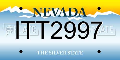 ITT2997 Nevada License Plate
