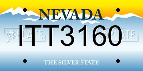 ITT3160 Nevada License Plate