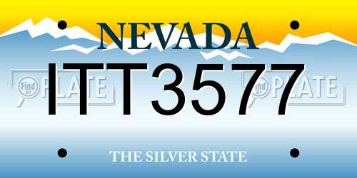 ITT3577 Nevada License Plate