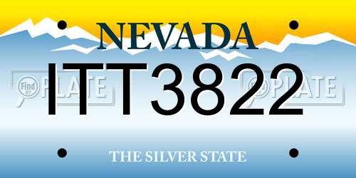 ITT3822 Nevada License Plate