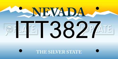 ITT3827 Nevada License Plate