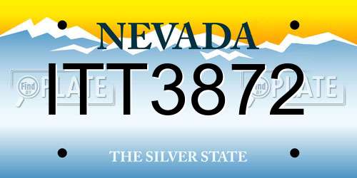 ITT3872 Nevada License Plate