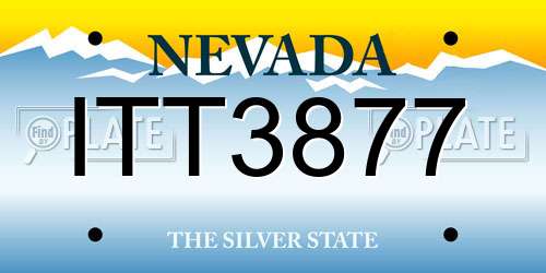 ITT3877 Nevada License Plate