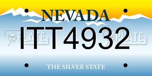 ITT4932 Nevada License Plate