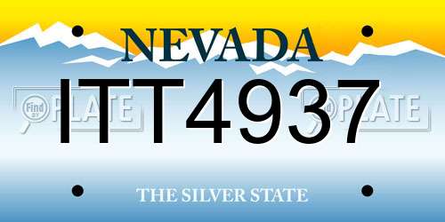 ITT4937 Nevada License Plate