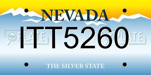 ITT5260 Nevada License Plate
