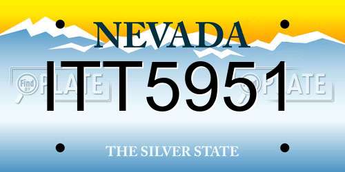 ITT5951 Nevada License Plate