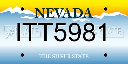 ITT5981 Nevada License Plate