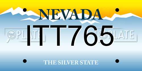 ITT765 Nevada License Plate
