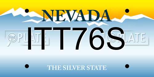 ITT76S Nevada License Plate