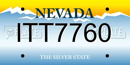 ITT7760 Nevada License Plate