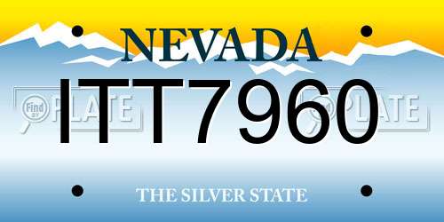 ITT7960 Nevada License Plate