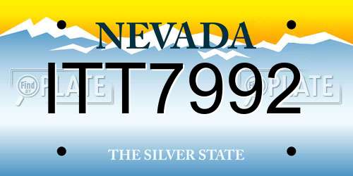 ITT7992 Nevada License Plate
