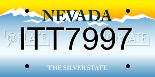 ITT7997 Nevada License Plate