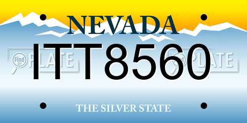 ITT8560 Nevada License Plate