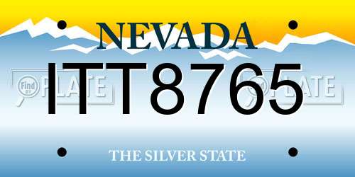 ITT8765 Nevada License Plate