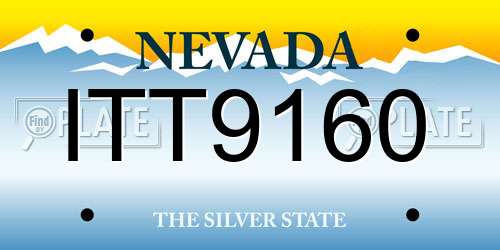 ITT9160 Nevada License Plate