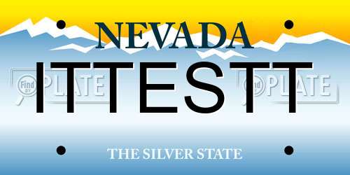 ITTESTT Nevada License Plate