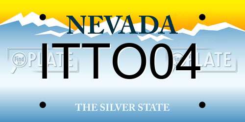 ITTO04 Nevada License Plate