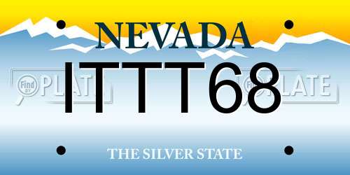 ITTT68 Nevada License Plate