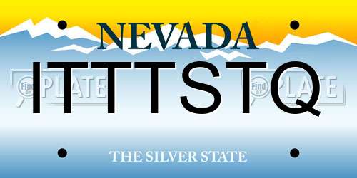 ITTTSTQ Nevada License Plate
