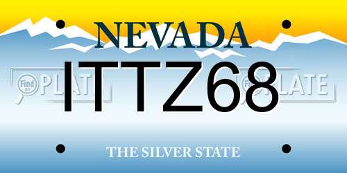 ITTZ68 Nevada License Plate