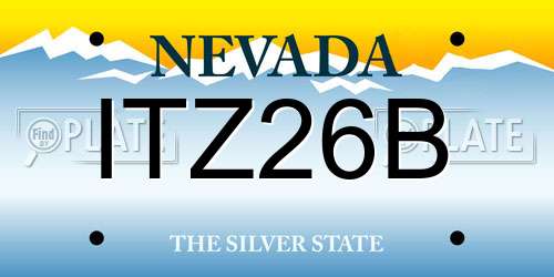 ITZ26B Nevada License Plate