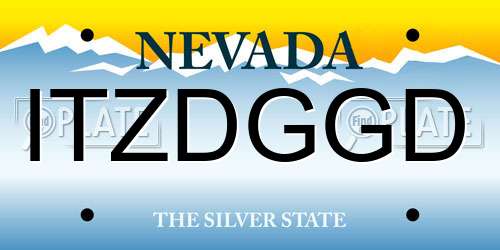 ITZDGGD Nevada License Plate