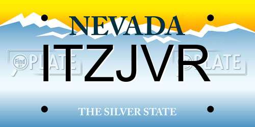 ITZJVR Nevada License Plate